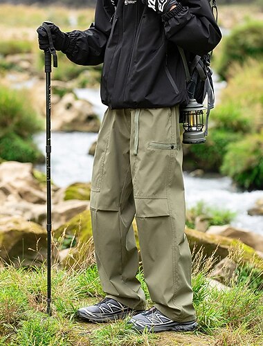  Homme Pantalons Cargo Pantalons de randonnée Pantalon de Pluie de Randonnée Pantalon imperméable Hiver Extérieur Coupe régulière Imperméable Coupe-vent Bas Avec Poches Noir Vert Camping / Randonnée