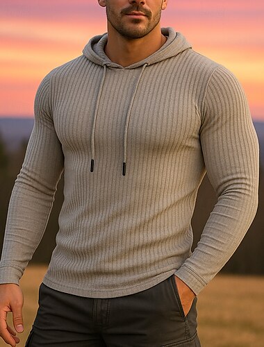  Men's Hoodie Hiking top Sport Hoodie Long Sleeve Hooded Tee Tshirt Top Outdoor Thermal Warm Lightweight Winter Quarter-Zip Polyester Black Army Green Navy Blue Hunting Fishing Running