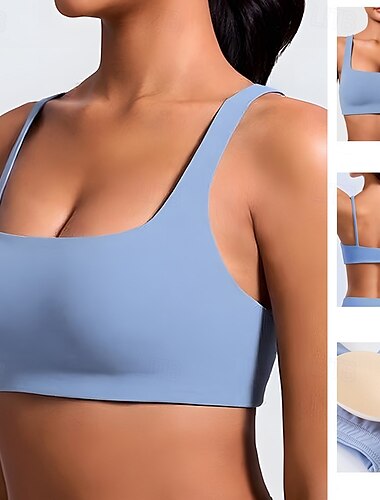  Per donna Canotte da allenamento Reggiseno sportivo Intimo / Maglia Intima Supporto medio Traspirante Senza fili Imbottito Colore Solido / Tinta Unita Sport Abbigliamento sportivo Nero Rosa Palestra