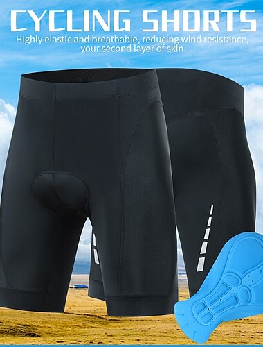  男性用 パッド入りサイクリングショーツ バイク パッド入りショーツ レースフィット スポーツ 伸縮性 高通気性 ブラック 衣類 サイクルウェア