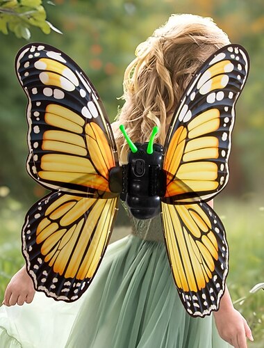  Alv Sommerfugl Halloween Elektriske sommerfuglvinger fantasi Musikk Blinkende Flapping Barne Voksne Dame Jente Halloween Karneval Ytelse Fest Enkle Halloween-kostymer Kle deg opp