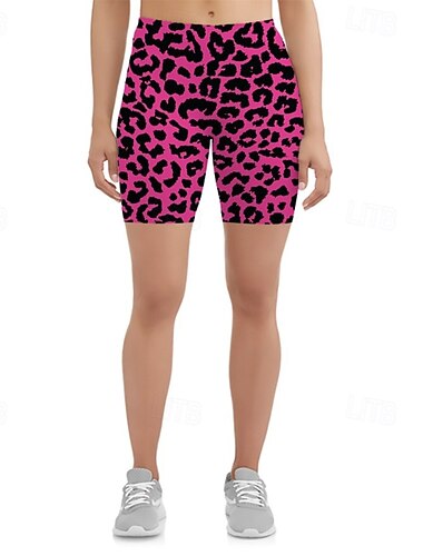  Per donna Shorts Pantaloni Eleganti Leggings Streetwear Casual Corto Naturale Leopardo Elastico in vita Stampa Morbido Streetwear Ferie Weekend Rosso arancione Giallo Blu Viola Autunno Vestibilit