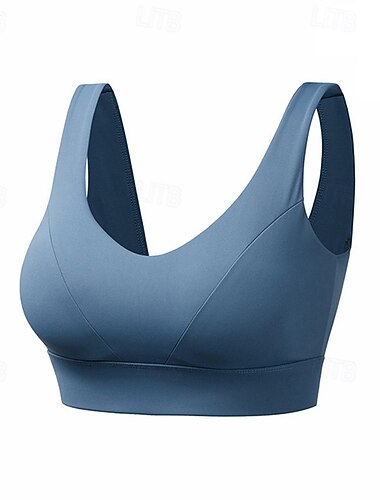  Damen Sport-BH Unterwäsche Hohe Stützen Atmungsaktiv Bürgellos Gefüttert Einfarbig Sport Sportkleidung Schwarz Weiß Fitnessstudio Fitness Yoga