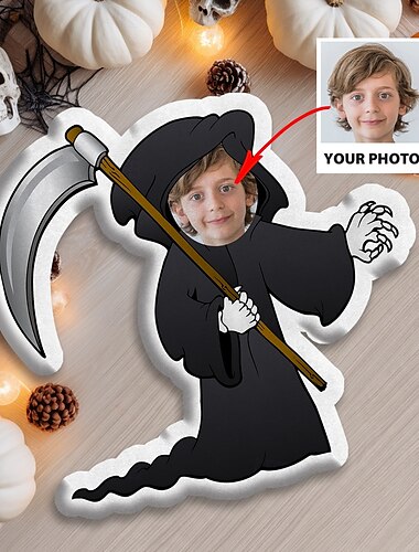  Cuscino Personalizzato con Faccia di Halloween Cuscino con Foto Minime Cuscino Umanoidale Divertente Regalo di Anniversario per Lui e Lei Mini Me Giocattolo