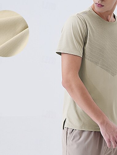  Herre Performance skjorte Sport-T-shirt Kortærmet Rund hals Toppe Udendørs Hurtigtørrende Svedreducerende lugtdæmpende Åndbart Polyester Sort Hvid Blå Tennis Golf Løb