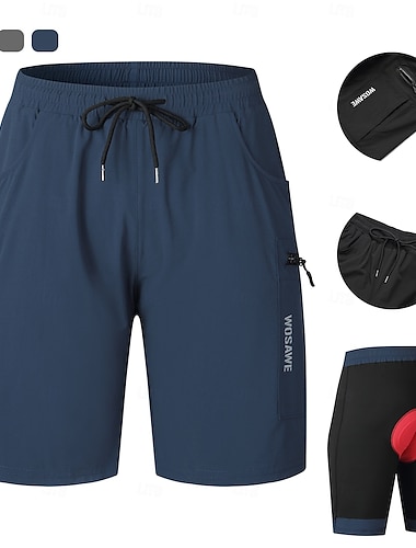  Wosawe – Short de cyclisme d'été multi-poches pour vélo de route et de montagne, sous-vêtement une pièce, bd119