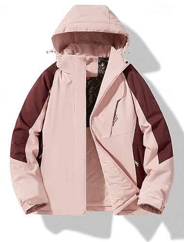 女性用 ソフトシェルジャケット ハイキング ジャケット サーマルジャケット アウトドア 防水 防風 ハイキングの服装 ハイキングウェア 冬 秋 トップス キャンプ / ハイキング / ケイビング ランニング パッチワーク ホワイト ピンク アーミーグリーン