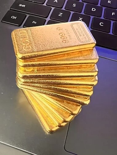  10 יחידות קישוטי רפליקה של מטילי זהב, מטילי זהב מיניאטוריים ממתכת מלאה לעיצוב הבית, קישוטי סמל עושר, מתנה אידיאלית לשנה החדשה, חג המולד, יום האהבה &מתנות למסיבה
