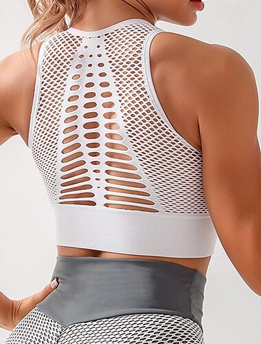  Per donna Canotte da allenamento Reggiseno sportivo Intimo / Maglia Intima Supporto medio Traspirante Senza fili Imbottito Colore Solido / Tinta Unita Sport Abbigliamento sportivo Nero Bianco