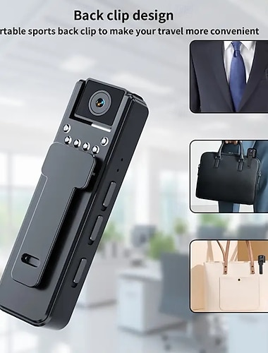  Körperkamera mit Audio- und Videoaufzeichnung 180° drehbares Objektiv 2-Stunden-1080p-Körperkamera Nachtsicht-Körperkamera Persönliche Reise-Gehübung