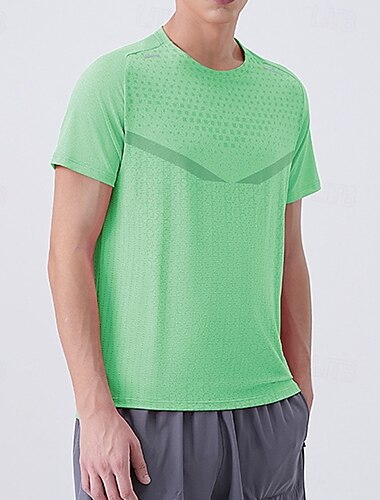  Herr Performance skjorta Sport-t-shirt Kortärmad Rund hals Överdelar Utomhus Snabb tork Svettavvisande Andningsfunktion Polyester Rosa Blå Purpur Tennis Golf Löpning