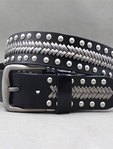  בגדי ריקוד גברים חֲגוֹרָה אבזם אוטומטי שחרור מהיר עוֹר סגסוגת עמיד מתכווננת אחיד שחור בָּחוּץ יומי חגורת מותניים