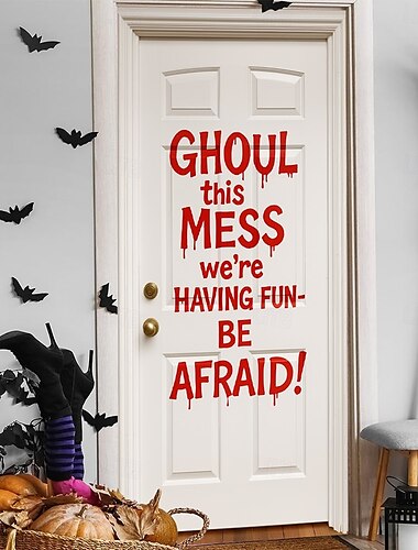  Pokrytí dveří na Halloween nepřestávejte tapisérie dveří závěs dveří dekorace pozadí banner pro vchodové dveře farmářský dům sváteční párty vybavení dekorací do interiéru a exteriéru