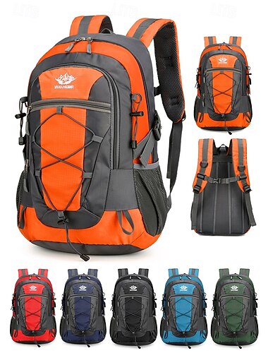  男性用 バックパック スクールバッグ スクールバックパックブックバッグ 旅行用バックパック 学校 アウトドア 日常 純色 ポリエステル オックスフォード ナイロン 大容量 防水 耐久 ジッパー ブラック ルビーレッド ネービーブルー