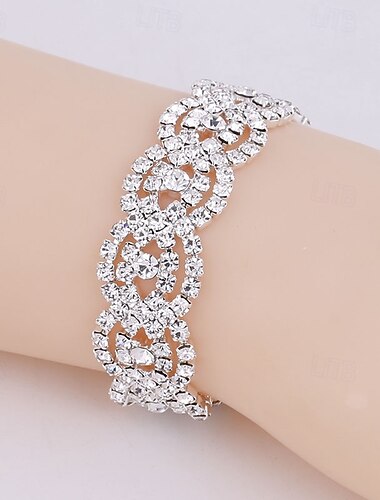  klassisches gesegnetes stilvolles Strassarmband Schmuck Silber für Hochzeitsgeschenk Urlaub Verlobung Festival