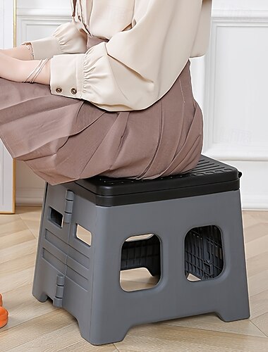  WC di emergenza portatile pieghevole con coperchio - ideale per campeggio ed escursionismo &Toilette portatile in materiale ABS resistente per viaggi in auto, per campeggio