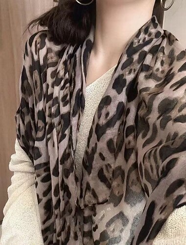  Dámské Obdélníkový šátek ulice Denní Rande Hnědé Khaki ŠÁLA Leopard