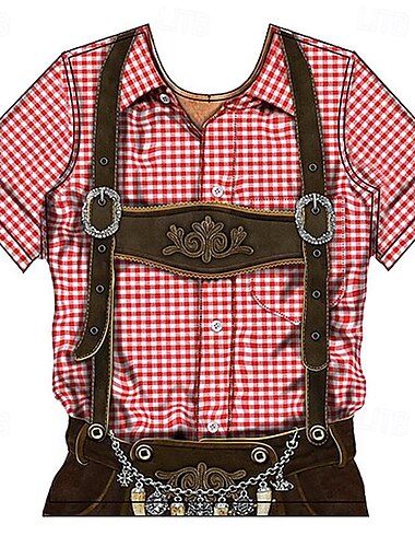 Oktoberfeest Lederhosen Print T-Shirt Beiers München Duits Grafisch Voor Voor heren Volwassenen Carnaval Oktoberfest bier 3D afdrukken Feest Casual / Dagelijks