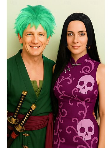  piece one piece roronoa zoro pieces short roronoa zoro one piece פאות ירוק קוספליי שיער סינטטי אנימה מסיבות סינתטי ליל כל הקדושים