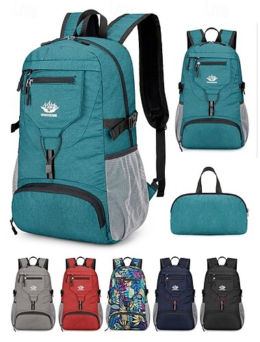  メンズ軽量折りたたみ式防水反射バックパック - ハイキング、学校、アウトドア活動に最適な丈夫でスタイリッシュなバックパック