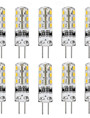  Ampoules LED G4 à deux broches, 12 V CC, 2 W, 24 LED SMD 3014, équivalent ampoule halogène 10 W, lumière blanche/chaude/rouge/verte/bleue, lot de 10 pièces