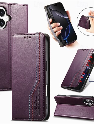  Handy Hülle Handyhüllen Für iPhone 17 Air 16 15 14 Pro Max Plus 16e 13 Pro Max Brieftaschenhülle Flip-Cover Kartenfach Stoßfest Retro TPU PU-Leder