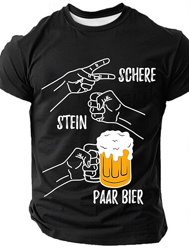  Pánské tričko s potiskem Rock nůžky pivo - vtipná hra na pití krátký rukáv