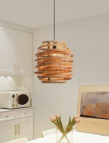  Lámpara de techo LED moderna, lámpara colgante estilo zen del sudeste asiático, lámpara decorativa para dormitorio, sala de estar y techo.