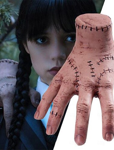  Środa Addams Rodzina Addamsów Thing Rekwizyty na Halloween Męskie Damskie Kostiumy z filmów Cosplay Bal maskowy