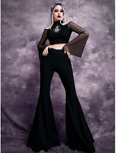  gotický Krátký top Zvonové Čerodějnice Maškarní kostým Dámské Fantazie předvečer Všech svatých Karneval Výkon Párty Dospělí Vrchní deska