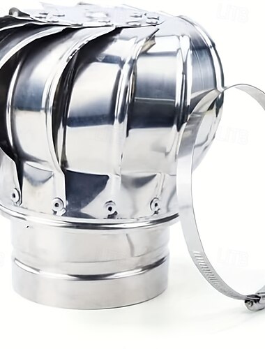  1 wytrzymały wentylator dachowy ze stali nierdzewnej, 110 mm, okrągła obrotowa nasadka wydechowa, wentylacja kominowa do zewnętrznej osłony komina, osłona komina, odporna na ciepło i zimno, odporna na