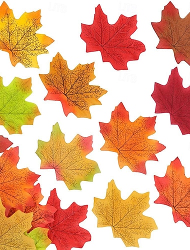 500 feuilles d'érable artificielles d'automne 8 cm/3 pouces 13 couleurs faux décor d'érable d'automne pour les décorations de Thanksgiving fête de mariage, événements de festival   500 feuilles d'érable artificielles d'automne 8 cm/3 pouces 13 couleurs faux décor d'érable d'automne pour les décorations de Thanksgiving fête de mariage, événements de festival