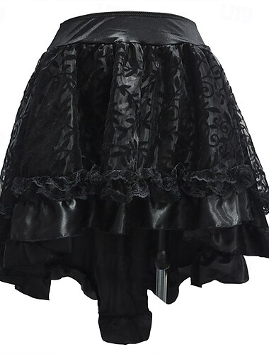  Retro / vintage Punk og gotisk Steampunk Skjørt Goth Girl Med rysjer Kostyme Dame fantasi Steampunk Maskerade Fritid / hverdag Voksen Skjørte