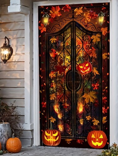  Halloween Σκελετός 森林 Φαντασία Σαλόνι Διακοσμήσεις τοίχου πόρτα φόντο