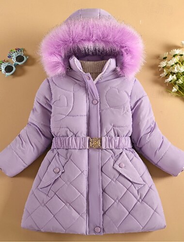  Bambini Ragazze Cappotto in Piuma Tinta unica Moda Cerniera Scuola Cappotto Capispalla 4-12 Anni Inverno Nero Vino Blu marino
