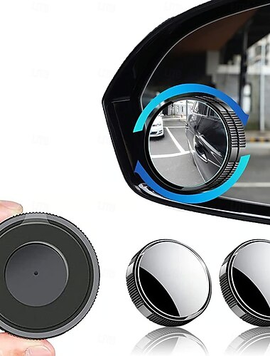  2 Stück Saugnapf-Auto-Konvexspiegel für den toten Winkel, 360 Grad verstellbarer Weitwinkel-Rückspiegel mit Saugnapf, universeller runder Zusatzspiegel für mehr Fahr- und Parksicherheit