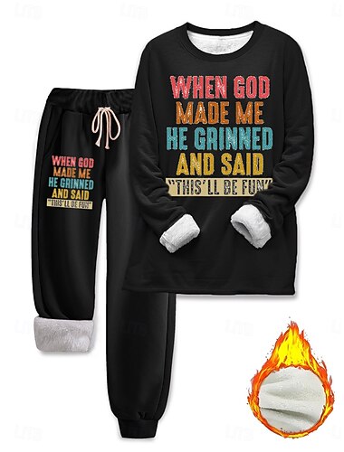  Női Elegáns Meleg Divat Kétrészes szettek Tracksuit Nadrág szettek Hosszú ujj Püspök Terített nyak Grafika Szöveg Nyomtatott Szabadtéri Vakáció Napi Fekete Arcpír rózsaszín Sötétrózsaszín Tavasz