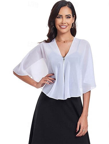  Chales y chales transparentes para fiestas formales de noche, capas de gasa con cuello en V para mujeres, chal para invitadas de boda