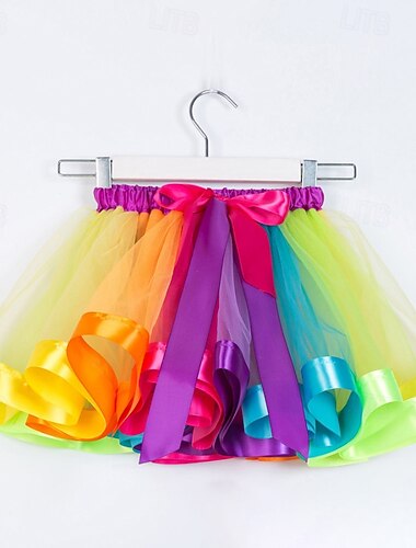  Barn Flickor Halloween Kjol Färgblock söt stil Lappverk Utomhus 4-12 år Vinter Purpur