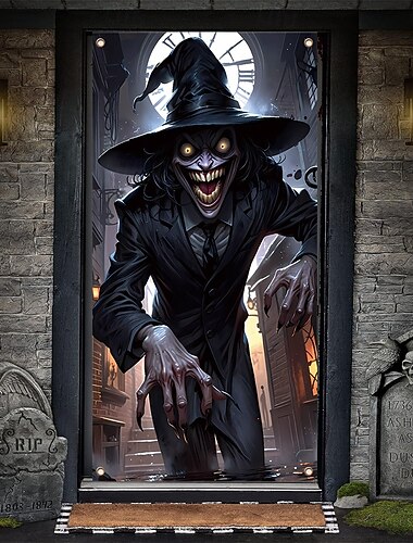  Halloween Σκελετός 森林 Φαντασία Σαλόνι Διακοσμήσεις τοίχου πόρτα φόντο