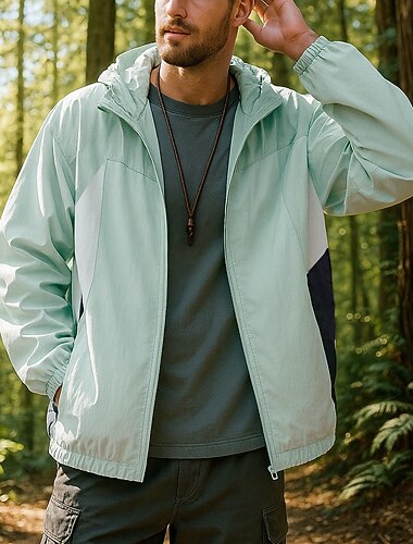  Herren Windjacke Softshelljacke Wanderjacke Außen Wasserdicht Winddicht Wanderoutfits Wanderbekleidung Frühling Herbst Oberteil Camping / Wandern / Höhlenforschung Laufen Weiß Blau Purpur