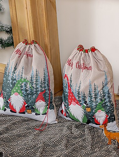  vánoční dárková taška, vánoční taška se stahovací šňůrkou od Santa Clause, dětský festivalový dárkový pytel, úložný prostor na vánoční dárky