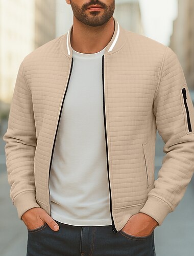  Pánské Mikina Waffle mikina Taktická Černá Bílá Fialová Armádní zelená Námořnická modř Stojáček Bez vzoru S texturou Sporty a outdoor Ležérní Denní Šik ven Chladný Sportovní oblečení Jaro & podzim