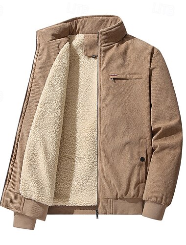  Ανδρικά Σακάκι Casual Jacket ΕΞΩΤΕΡΙΚΟΥ ΧΩΡΟΥ Διακοπές Ζεστό Φερμουάρ Τσέπη Φθινόπωρο Χειμώνας Σκέτο Μοντέρνα Κομψό στυλ street Όρθιος γιακάς Κανονικό Μαύρο Πράσινο του τριφυλλιού Χακί Γκρίζο Σακάκια