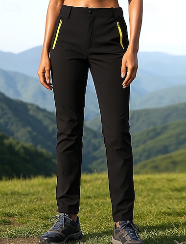  Жен. Штаны для туризма и прогулок Водонепроницаемые штаны Штаны софтшелл На открытом воздухе Стандартный Водонепроницаемость С защитой от ветра Нижняя часть Карман Черный Синий Отдых и Туризм Бег S M
