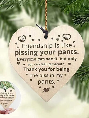  3 stk. julevennskap trepynt anheng juletredekor vennskap treanheng hengende dekorasjoner til juletre hjem bil