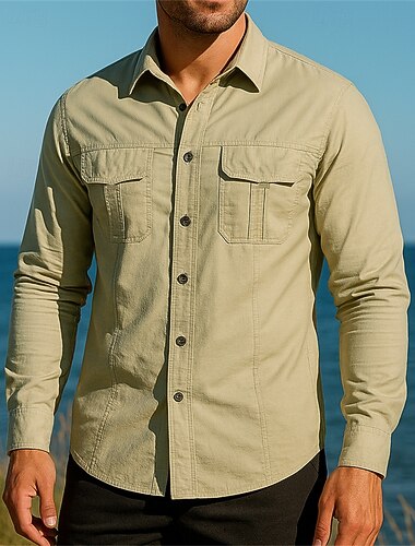  Per uomo Camicia da escursionismo Camicia militare Camicia impermeabile Manica Lunga Collo ripiegato Maglietta Top Esterno Traspirante Nylon Nero Verde militare Cachi Caccia Pesca Campeggio