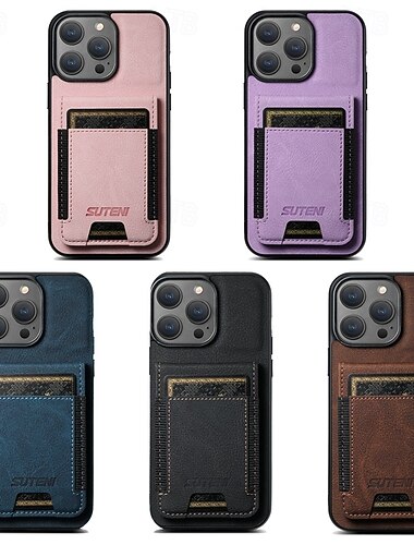  telefon fodral Till iPhone 17 Pro Max 17 Air 16 16 Plus 16 Pro 16 Pro Max 15 15 14 Pro Max Plus 14 Plus 13 Pro Max Plånboksfodral med stativ Kortplats Stötsäker Kontor / företag TPU PU läder