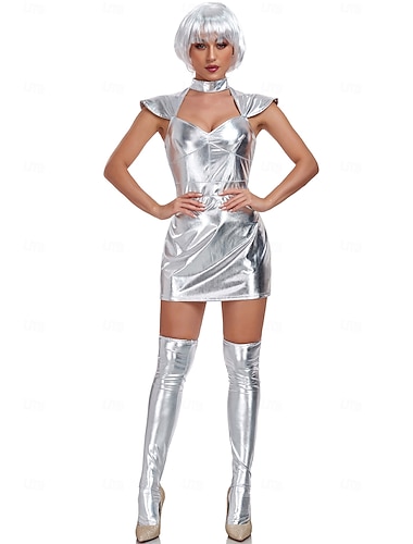  Kostüm Roboter Astronaut Cosplay Erwachsene Damen Halloween Karneval Party Leistung Verkleiden