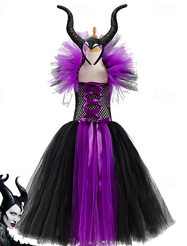  Vestido de cosplay para niñas, vestido de fiesta de cosplay, color liso, manga larga, para actuaciones, fiesta de Halloween, malla gótica, vestido de fiesta largo, vestido de tul, vestido de verano.
